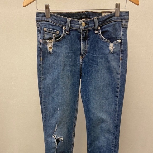 Rag & Bone 29 Skinny Jeans La Paz Distressed Ripped Womens Juniors Stretch - Picture 4 of 13